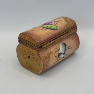 LOT 77: Vintage Limoges Trinket Boxes: Sewing Box & Pharmacien
