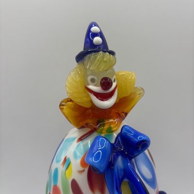 LOT 74: Vintage Murano Polka Dot Glass Clown