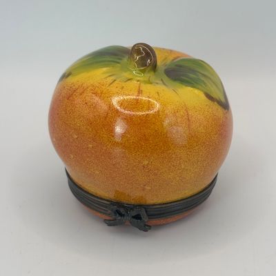 LOT 83: Vintage Limoges Apple Trinket Box