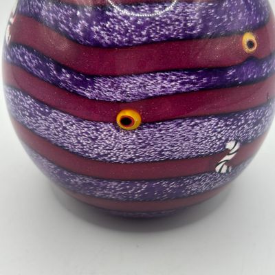 LOT 62: Purple & Magenta Swirl Art Glass Signed Paperweight