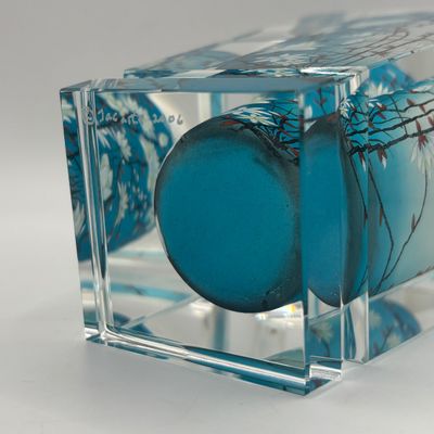 LOT 68: Jacarte Inside-Painted Sculpture/Vase - Moonlight Sonata