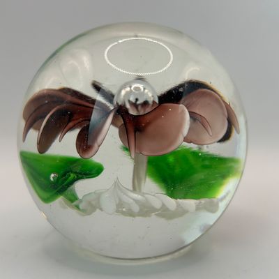 LOT 94: Badash Flower Paperweight, Royal Dalton "Lucia and Child" Collectors Plate & Vintage Edna Hibel Style Marble...