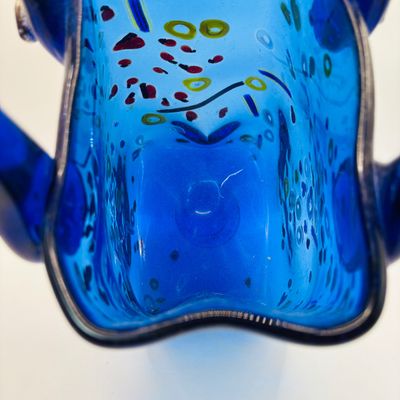 LOT 108: Cobalt Blue Art Glass Purse-Signed Wayne Miyah Glass Studio