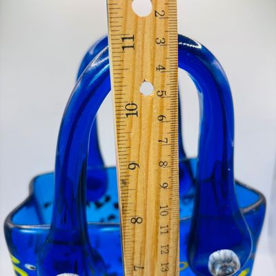 LOT 108: Cobalt Blue Art Glass Purse-Signed Wayne Miyah Glass Studio