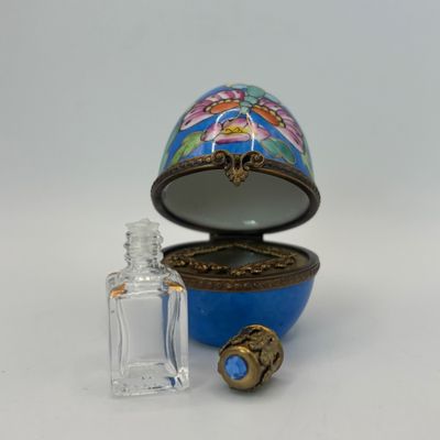 LOT 90: Vintage Limoges Trinket Boxes w/Perfume Bottle