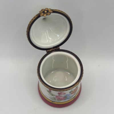 LOT 78: Vintage Limoges Trinket Boxes: Two-Tier Floral & Pink Floral