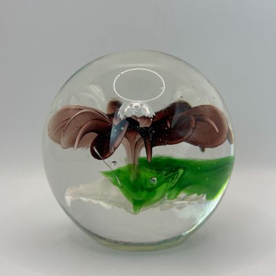 LOT 94: Badash Flower Paperweight, Royal Dalton "Lucia and Child" Collectors Plate & Vintage Edna Hibel Style Marble...