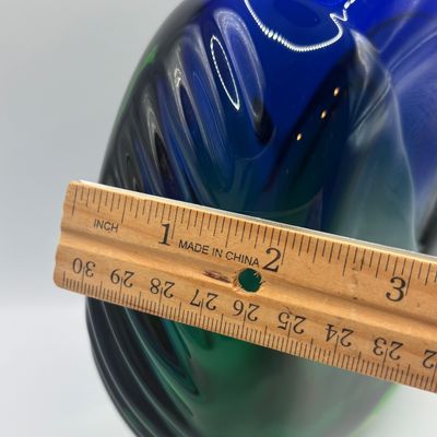 LOT 72: Hand Crafted Art Glass Beranek Cobalt Blue & Green Vase