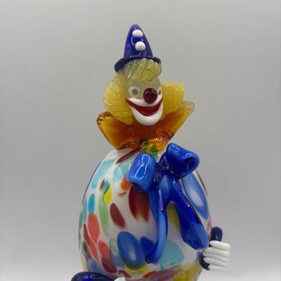 LOT 74: Vintage Murano Polka Dot Glass Clown