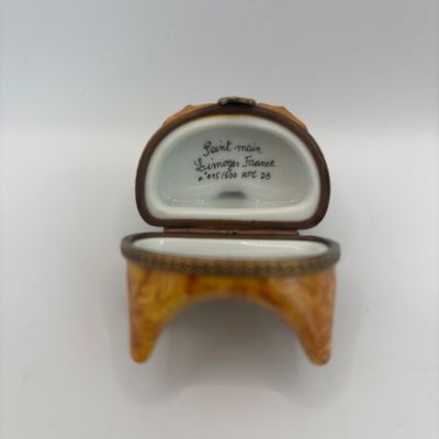 LOT 86: Vintage Limoges Trinket Boxes: Floral Heart & Vanity
