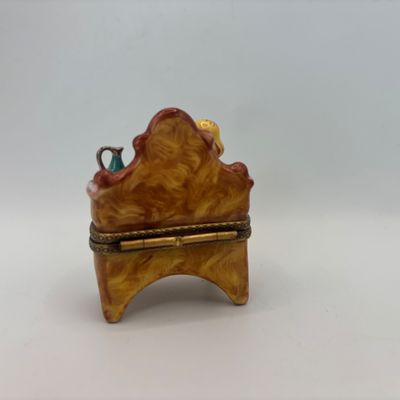 LOT 86: Vintage Limoges Trinket Boxes: Floral Heart & Vanity