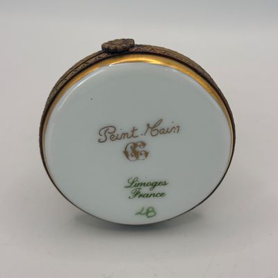 LOT 88: Vintage Limoges Trinket Boxes: Violin Painting & Violin Case (Violin is Broken as Shown)