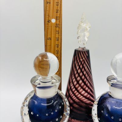 LOT 104: Art Glass Perfume Bottles - Unsigned