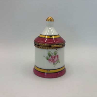 LOT 78: Vintage Limoges Trinket Boxes: Two-Tier Floral & Pink Floral