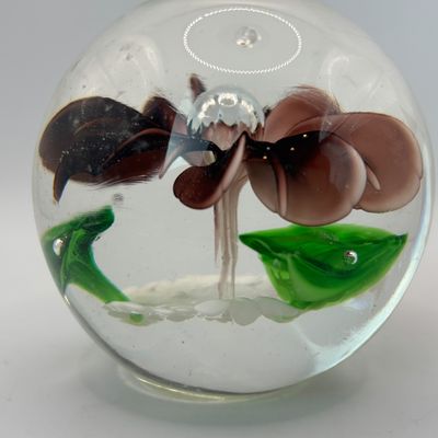 LOT 94: Badash Flower Paperweight, Royal Dalton "Lucia and Child" Collectors Plate & Vintage Edna Hibel Style Marble...