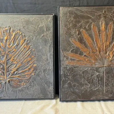 Leaf Style Wall Art (2 Pc)