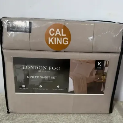 New! California King 6 Piece Sheet Set, London Fog Brand 