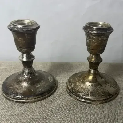 Sterling Silver Vintage Candle Holders 