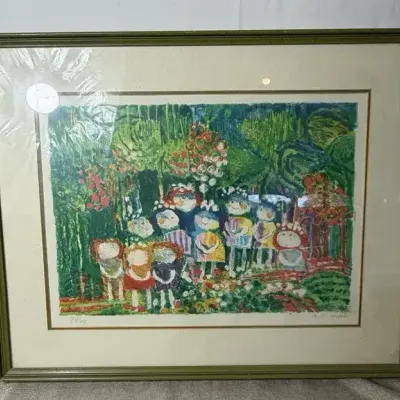 Artist Ruth Zarfati, Numbered Art "Children In A Garden"