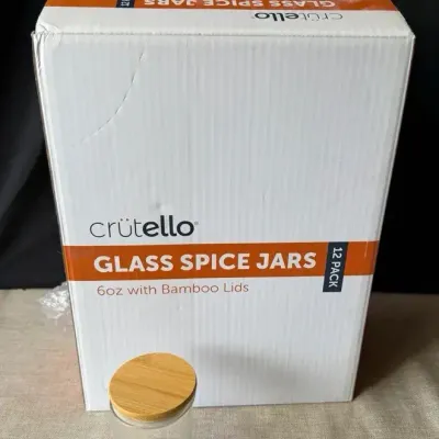 Bamboo Glass Jars (NIB)