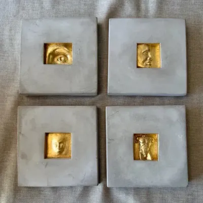 Vintage MarCo for M.A.C. Sculptures  Concrete Tile Wall Plaques 
