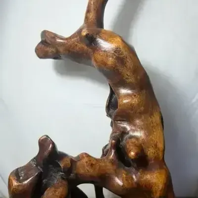 Large (3' 5") Signed Wooden Sculpture (Fred Rosenberg 68')
