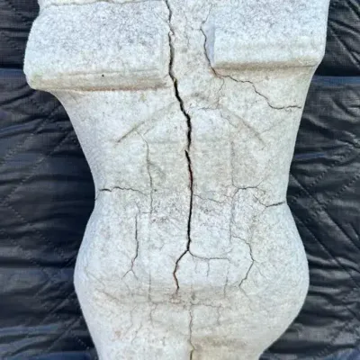 Abstract Female Figure Made Of Unique White Stone