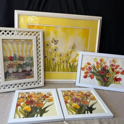 Floral and Botanical Art Pieces W/ White Frames