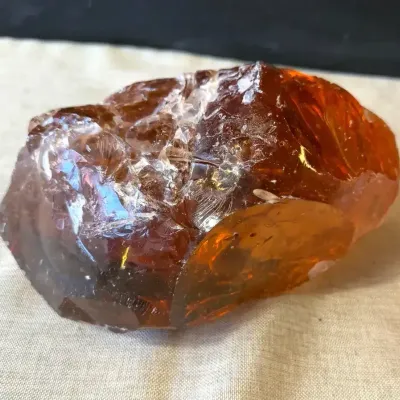 Large 10½ lb Amber-Colored Translucent Specimen – Unidentified Material