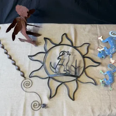 Rustic Metal Yard Decor (Sun, Angel, Lizards And More)