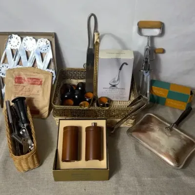 Vintage Culinary Collectibles And Cleanup Lot: Pyrex Accessories, Wine Tools, Hand Crank Mixer