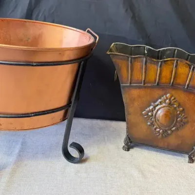 Copper And Tin Planters 