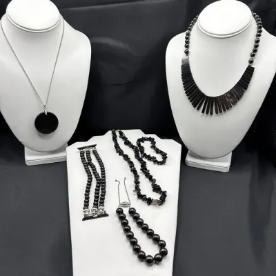 Various Black Colored Jewelry 