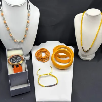 Yellow And Orange Costume Jewelry 