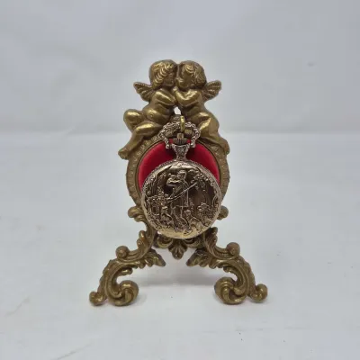 Vintage Brass-like Pocket Watch Stand And Elegance Watch