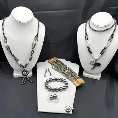 Silver Tone/Gray Costume Jewelry