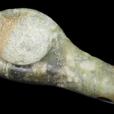 1 1/8" Pre-Columbian Coca Spoon Pendant, Jade, Peru