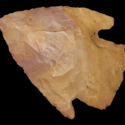 1 5/8" Base Notch Point, Purple and Tan Chert, Clay Co., Arkansas, Well Made
