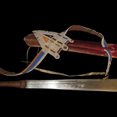 20 1/2" Sword with Maasai Beaded Warrior Belt, Kenya or Northern Tanzania