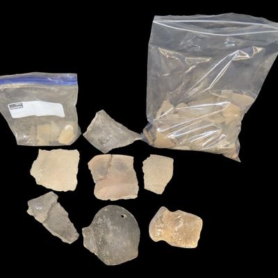 Archaeological Grab Bag Containing 1 Sack Pot, 1 Hardstone Artifact, and Common Flint, Kentucky, Great Starter Kit for Kids or Adults...