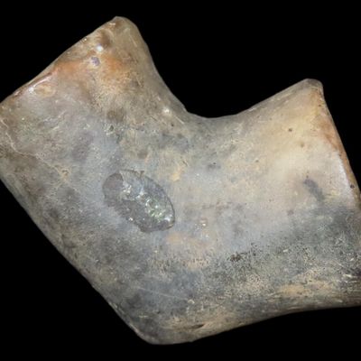 2 1/2" Mississippian Pottery Elbow Pipe, Massac Co., Illinois