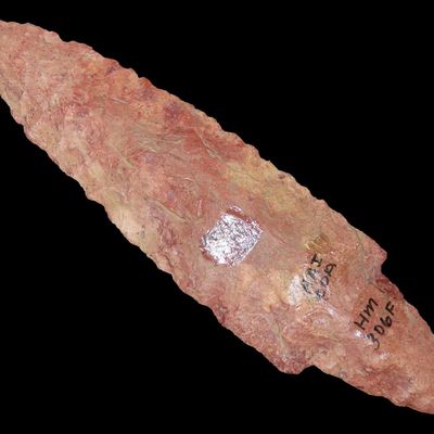 4 3/8" Adena Waubesa, American Antiquities COA, Reddish Heat Treated Burlington, Ex Herb Mangold