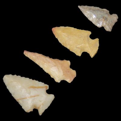 Lot of 4 Bird Points, Cooper Co., Missouri, Ex. Dennis Smith
