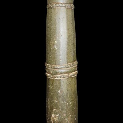 11 1/8" Hardstone Ceremonial Pedestal Artifact, Micmac, New York