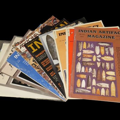Lot of 10 Indian Artifact Magazine, Arizona Highways, and Sam Cox Auction Catalogs