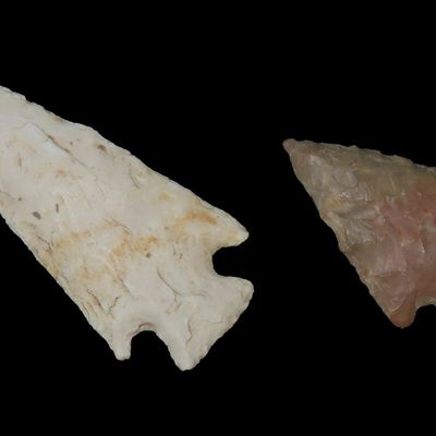 1 7/8" Matanza Point, Greene Co., Illinois, Near Hillview, Illinois, Great Orange River Stain