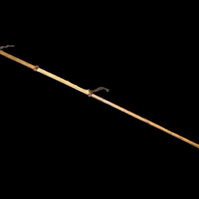 92" Antique Handmade Spear with Large Flint Spear Point, Alaska