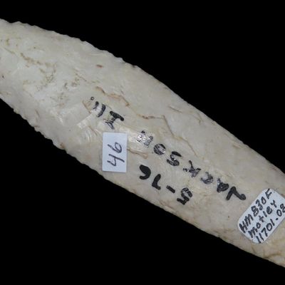 4 1/4" x 1 1/16" Agate Basin Point, Motley COA, Jackson Co., Illinois