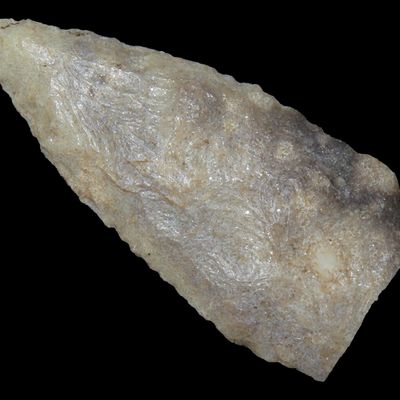 2 1/2" Kirk, Blue Quartzite, Clay Co., Arkansas, Snapped Base