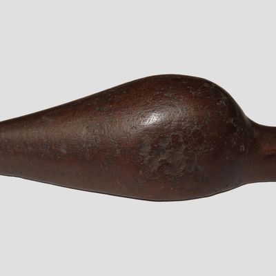 4 1/16" Lizard Effigy, Tom Davis COA, Found in Kentucky, Made of Brown Slate